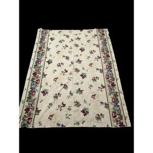 Vintage Tablecloth Karsten TerriSol 100% Cotton Fruit Grape Apple Pear 72" x 60"